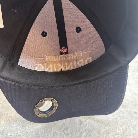 Canadian Drinking Cap Baseball Hat With Bottle Opener Adjustable Strap Navy - Picture 5 of 5